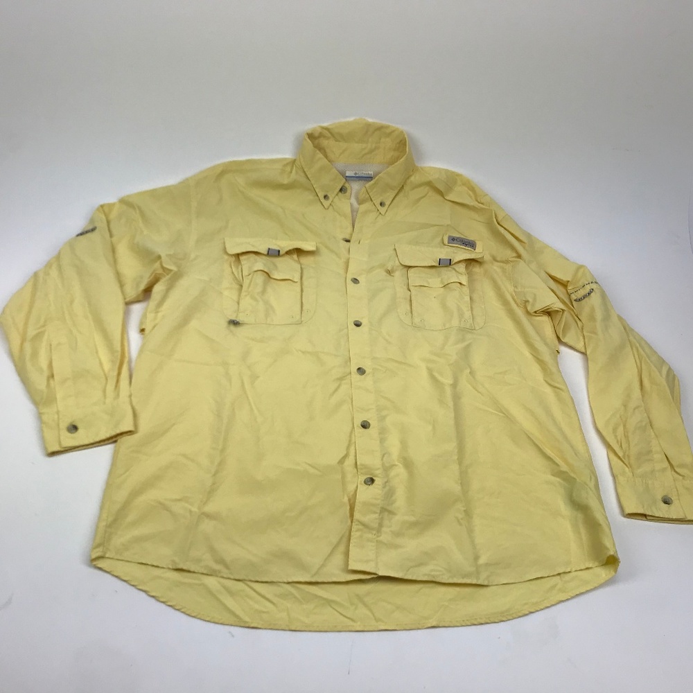 Columbia Sportswear Mens PFG Bonehead Shirt Yellow